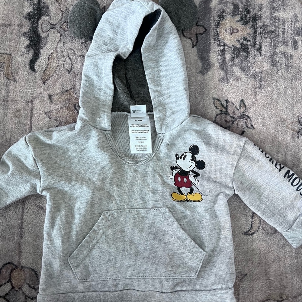 Disney Gray Hoodie with Mickey Mouse Design